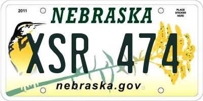 NE license plate XSR474