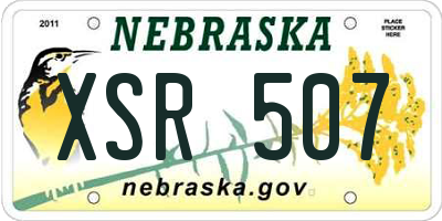 NE license plate XSR507