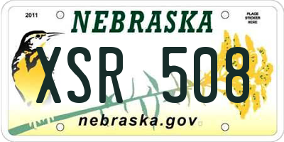 NE license plate XSR508