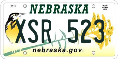 NE license plate XSR523