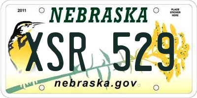 NE license plate XSR529