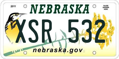 NE license plate XSR532