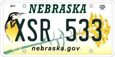 NE license plate XSR533