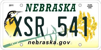 NE license plate XSR541