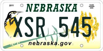 NE license plate XSR545