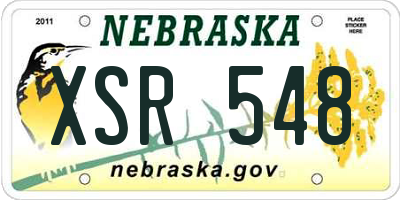 NE license plate XSR548
