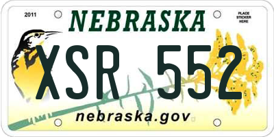 NE license plate XSR552