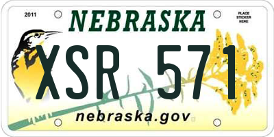 NE license plate XSR571
