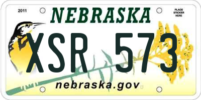 NE license plate XSR573