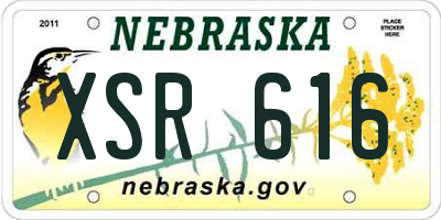 NE license plate XSR616