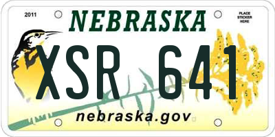 NE license plate XSR641