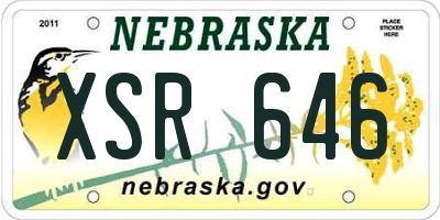 NE license plate XSR646