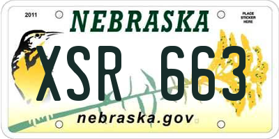 NE license plate XSR663