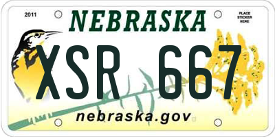 NE license plate XSR667