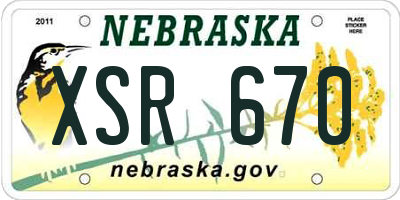 NE license plate XSR670