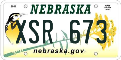NE license plate XSR673