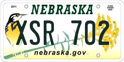 NE license plate XSR702