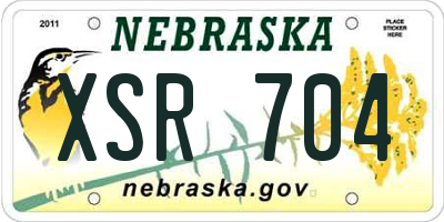 NE license plate XSR704