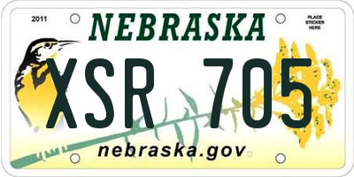 NE license plate XSR705