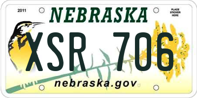 NE license plate XSR706