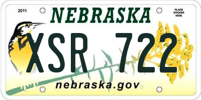NE license plate XSR722