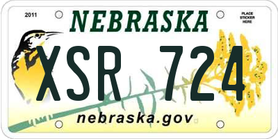NE license plate XSR724