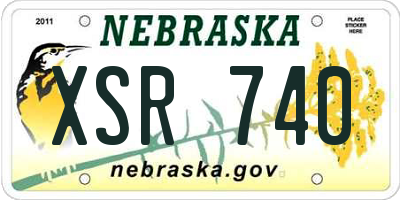 NE license plate XSR740