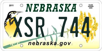 NE license plate XSR744