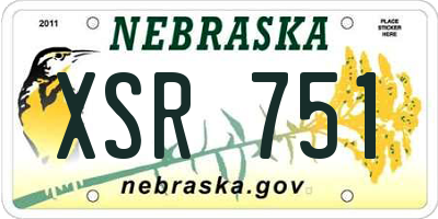 NE license plate XSR751