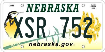 NE license plate XSR752
