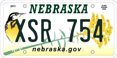 NE license plate XSR754