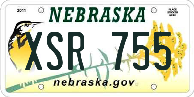 NE license plate XSR755