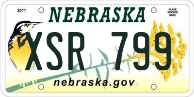 NE license plate XSR799