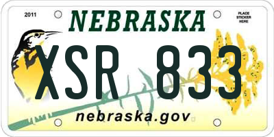 NE license plate XSR833