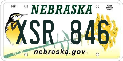 NE license plate XSR846