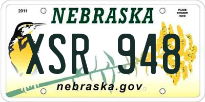 NE license plate XSR948