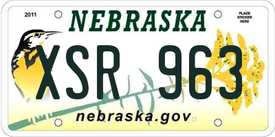 NE license plate XSR963