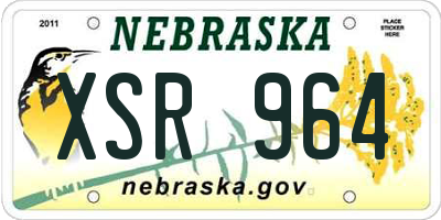 NE license plate XSR964