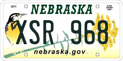 NE license plate XSR968