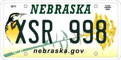 NE license plate XSR998