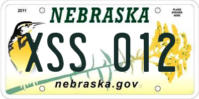NE license plate XSS012