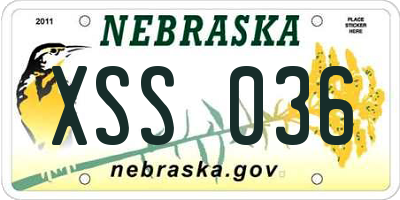 NE license plate XSS036