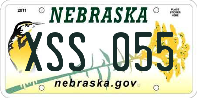 NE license plate XSS055