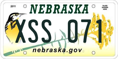 NE license plate XSS071