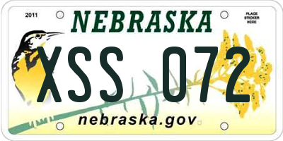 NE license plate XSS072