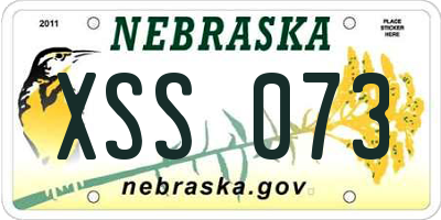 NE license plate XSS073