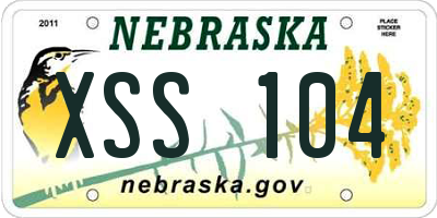 NE license plate XSS104