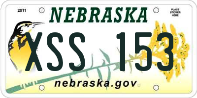 NE license plate XSS153