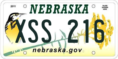 NE license plate XSS216