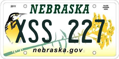 NE license plate XSS227